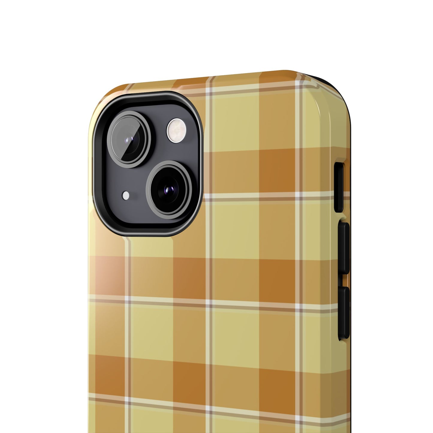 Stylish Autumn Plaid Tough Phone Cases, Trendy Phone Accessories, Durable Phone Protection, Yellow and Brown Plaid, Perfect Gift - Celtic Scents