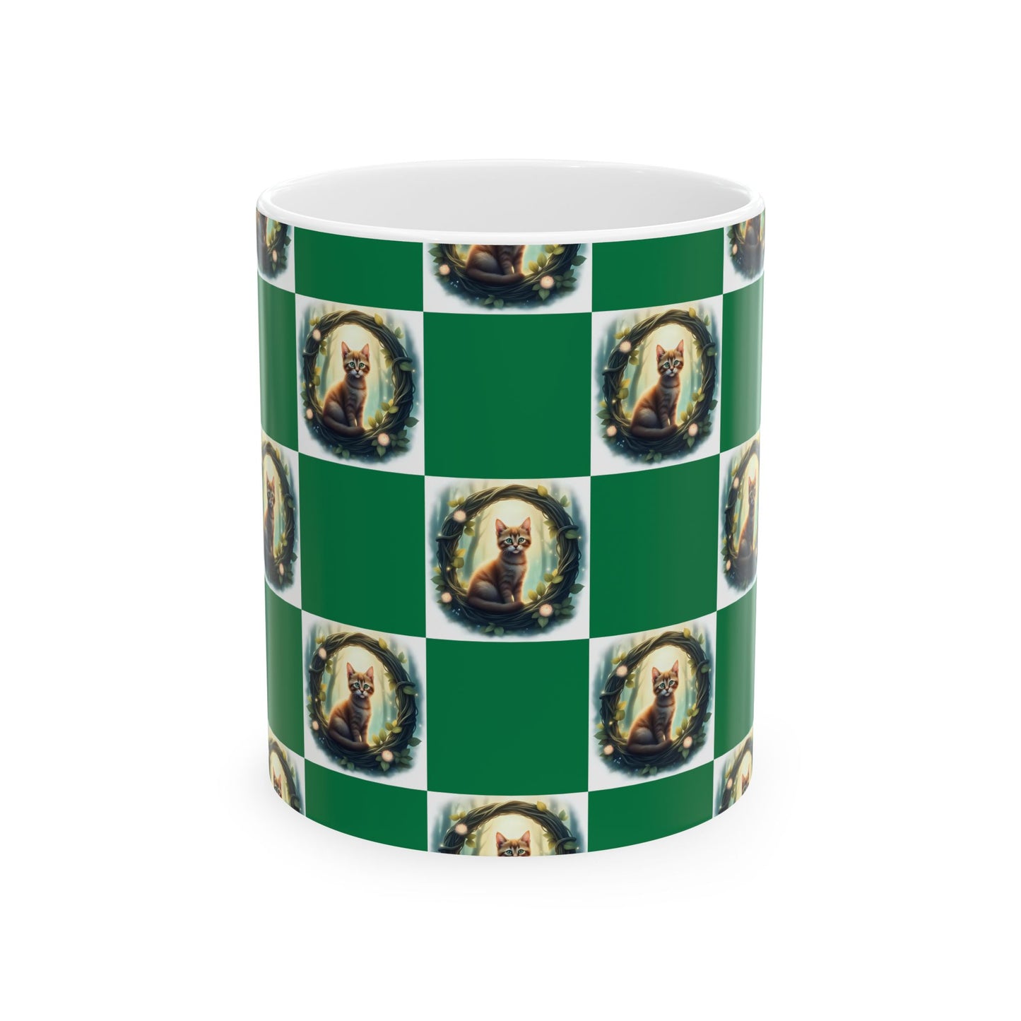Festive Cat Ceramic Mug - Perfect for Animal Lovers, Christmas Gift, Holiday Coffee Mug, Cozy Home Decor, Cute Tea Cup - Celtic Scents