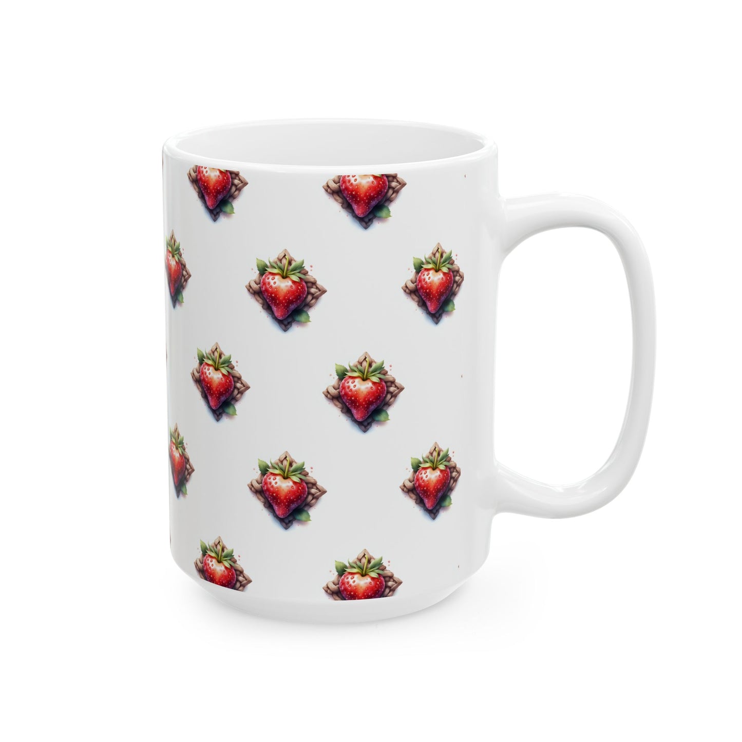 Strawberry Delight Ceramic Mug, Cute Coffee Cup, Gift for Food Lovers, Perfect for Birthdays, Kitchen Decor, 11oz and 15oz - Celtic Scents