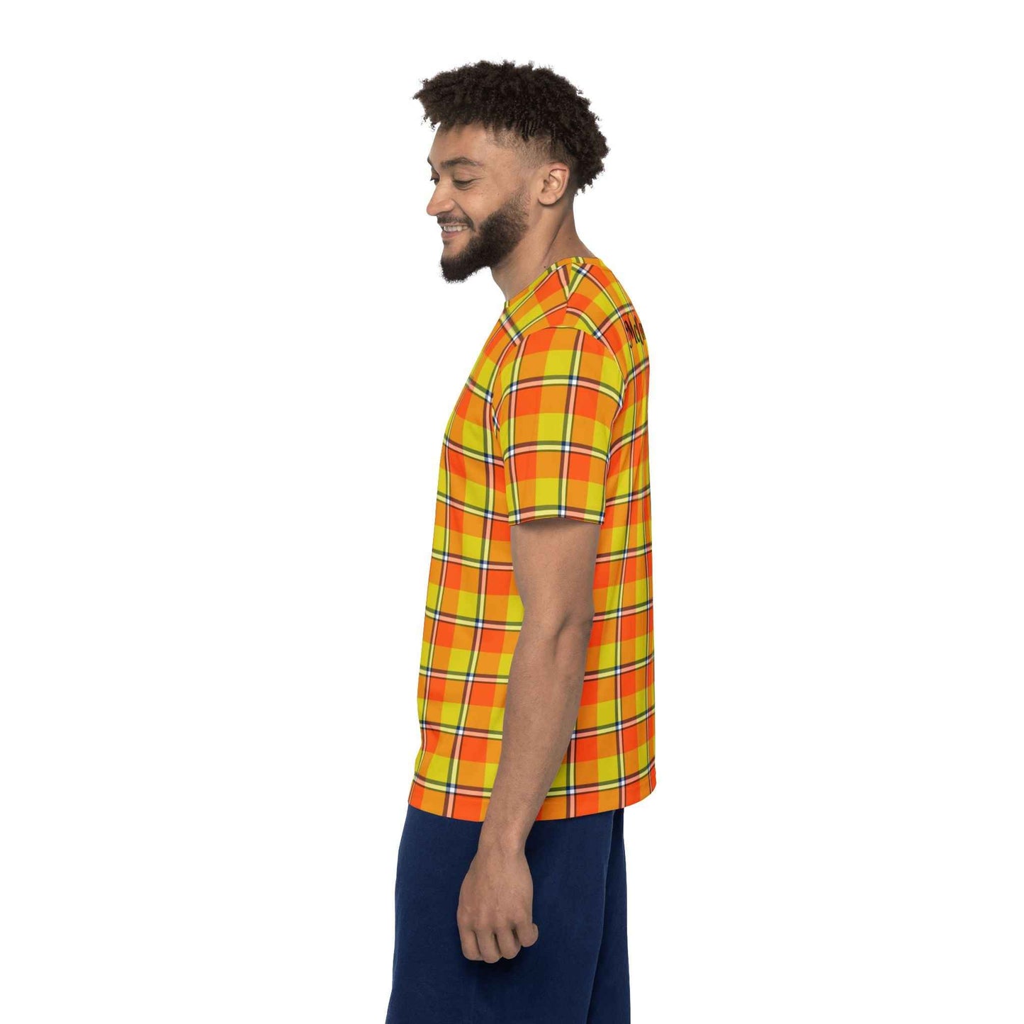 Personalized Men's Sports Jersey, Bright Plaid Tee, Custom Team Shirt, Casual Summer Wear