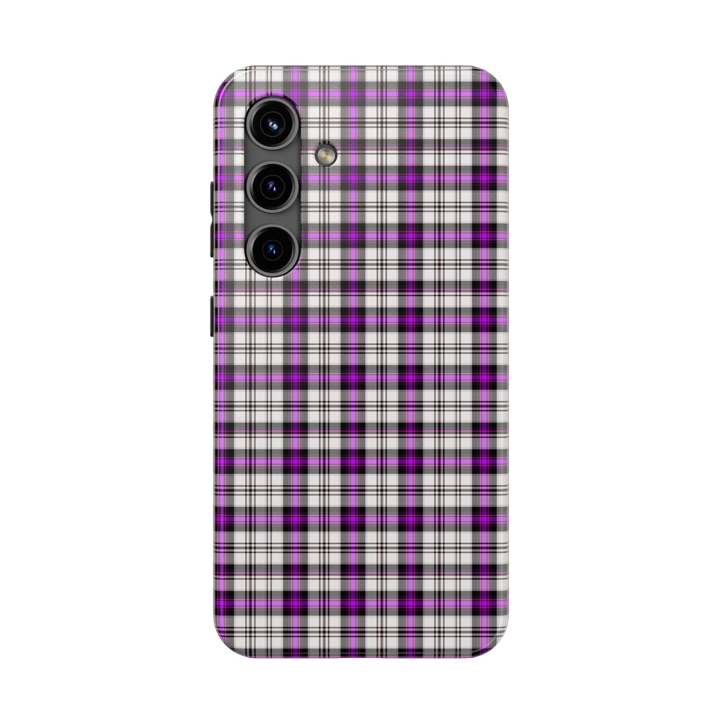 Stylish Tough Phone Case, Purple Plaid Protective Cover, Cute Gift for Teens, Cell Phone Accessory, Trendy Tech - Celtic Scents