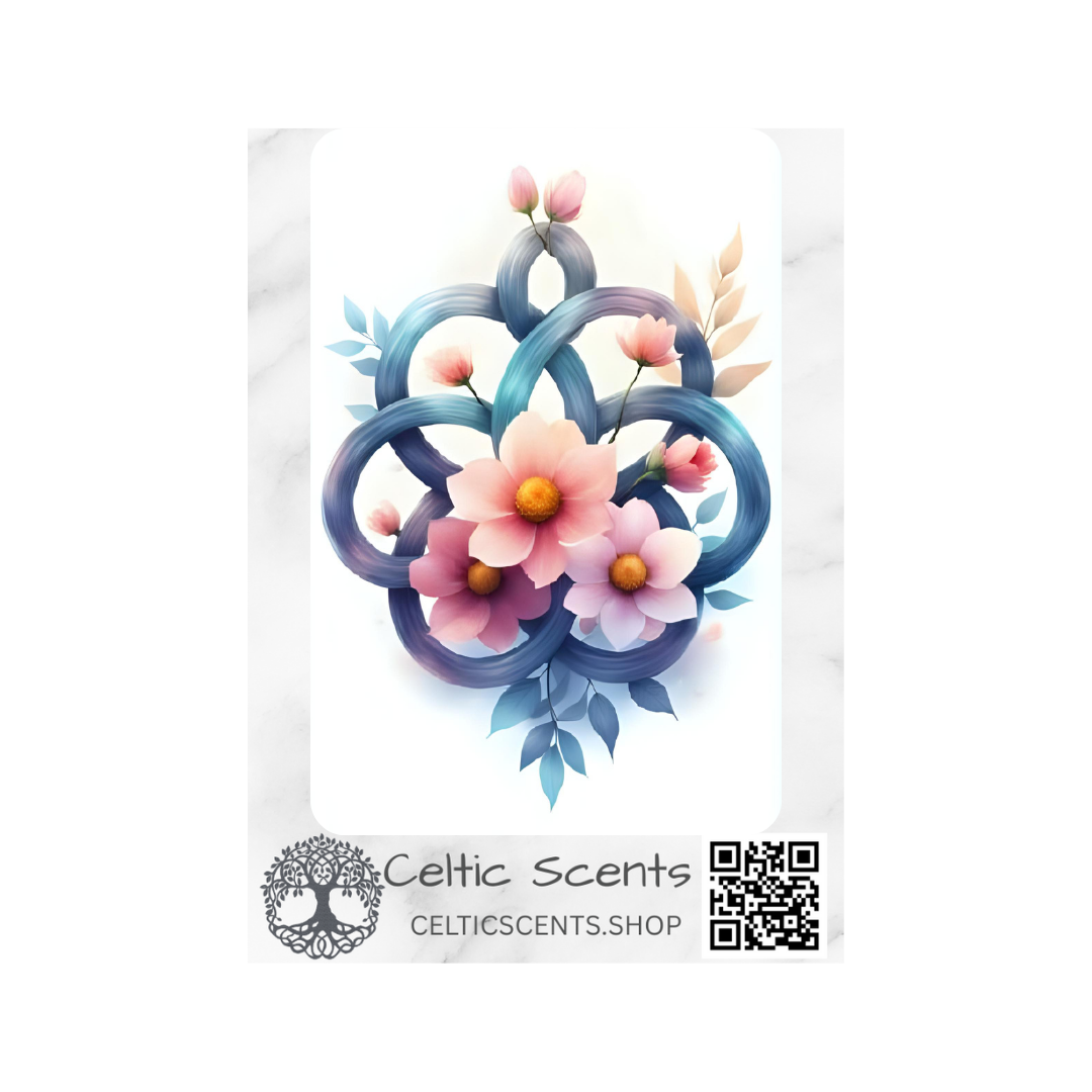 Celtic Knot Magnetic Bookmark, Laminated with Strong Magnet, Decorative Bookmarks (Teal Pink Flowers) - Celtic Scents