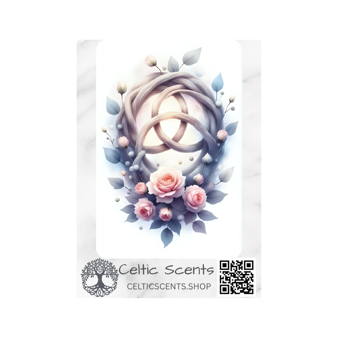Celtic Knot Magnetic Bookmark, Laminated with Strong Magnet, Decorative Bookmarks (Triquetra Flowers) - Celtic Scents