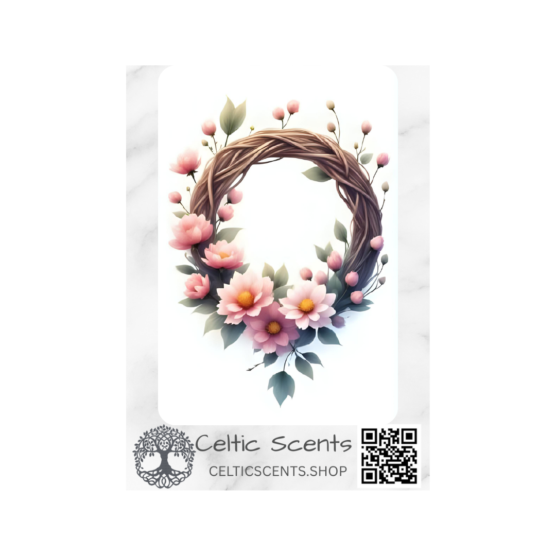 Celtic Knot Magnetic Bookmark, Laminated with Strong Magnet, Decorative Bookmarks (Brown Wreath Flowers) - Celtic Scents