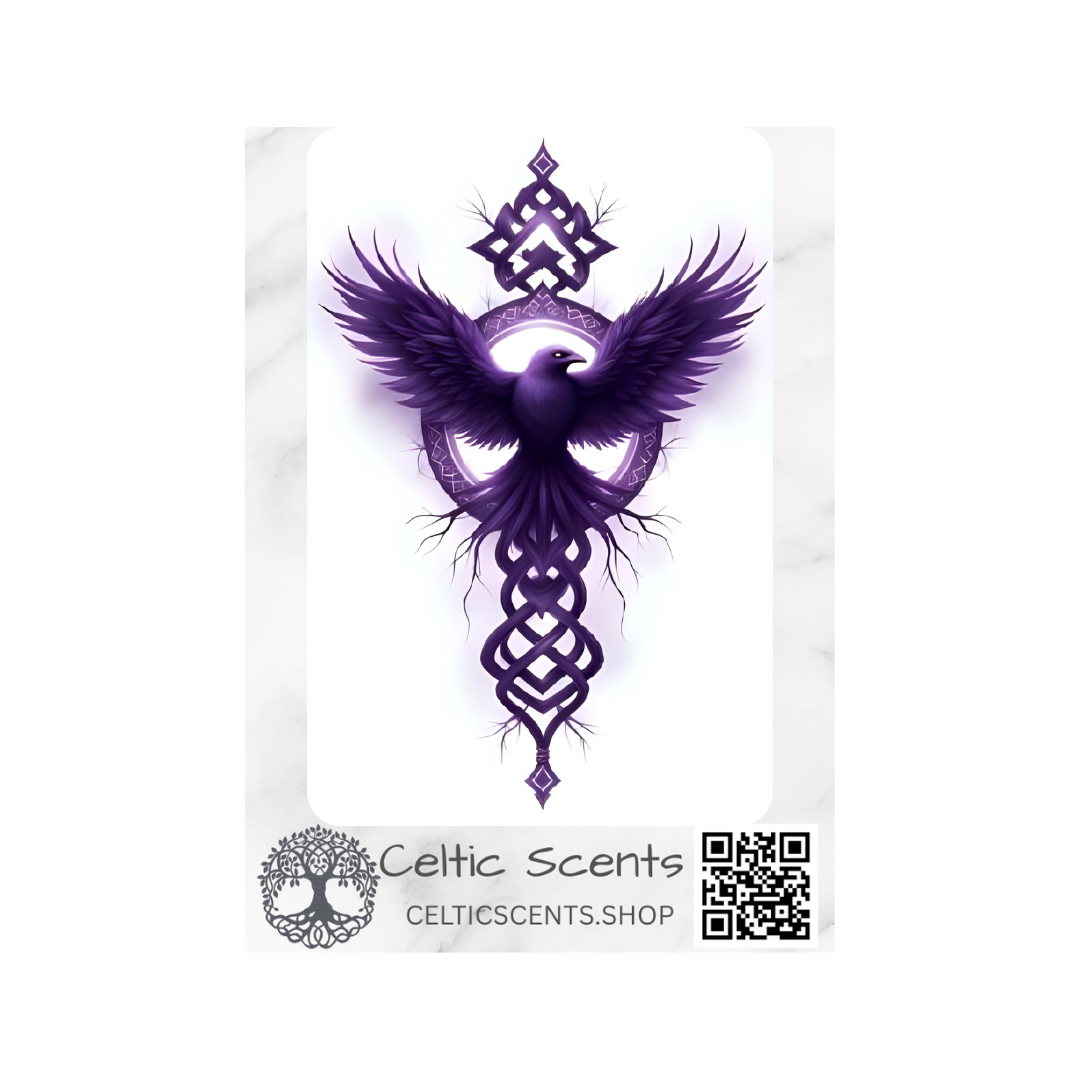 Celtic Knot Magnetic Bookmark, Laminated with Strong Magnet, Decorative Bookmarks (Dark Purple Raven Round) - Celtic Scents