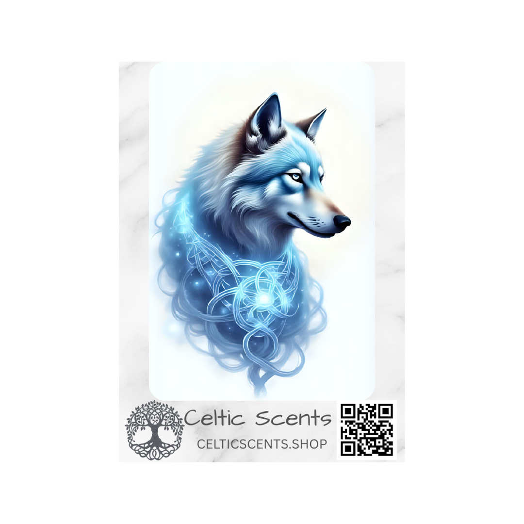 Celtic Knot Magnetic Bookmark, Laminated with Strong Magnet, Decorative Bookmarks (Blue Wolf) - Celtic Scents