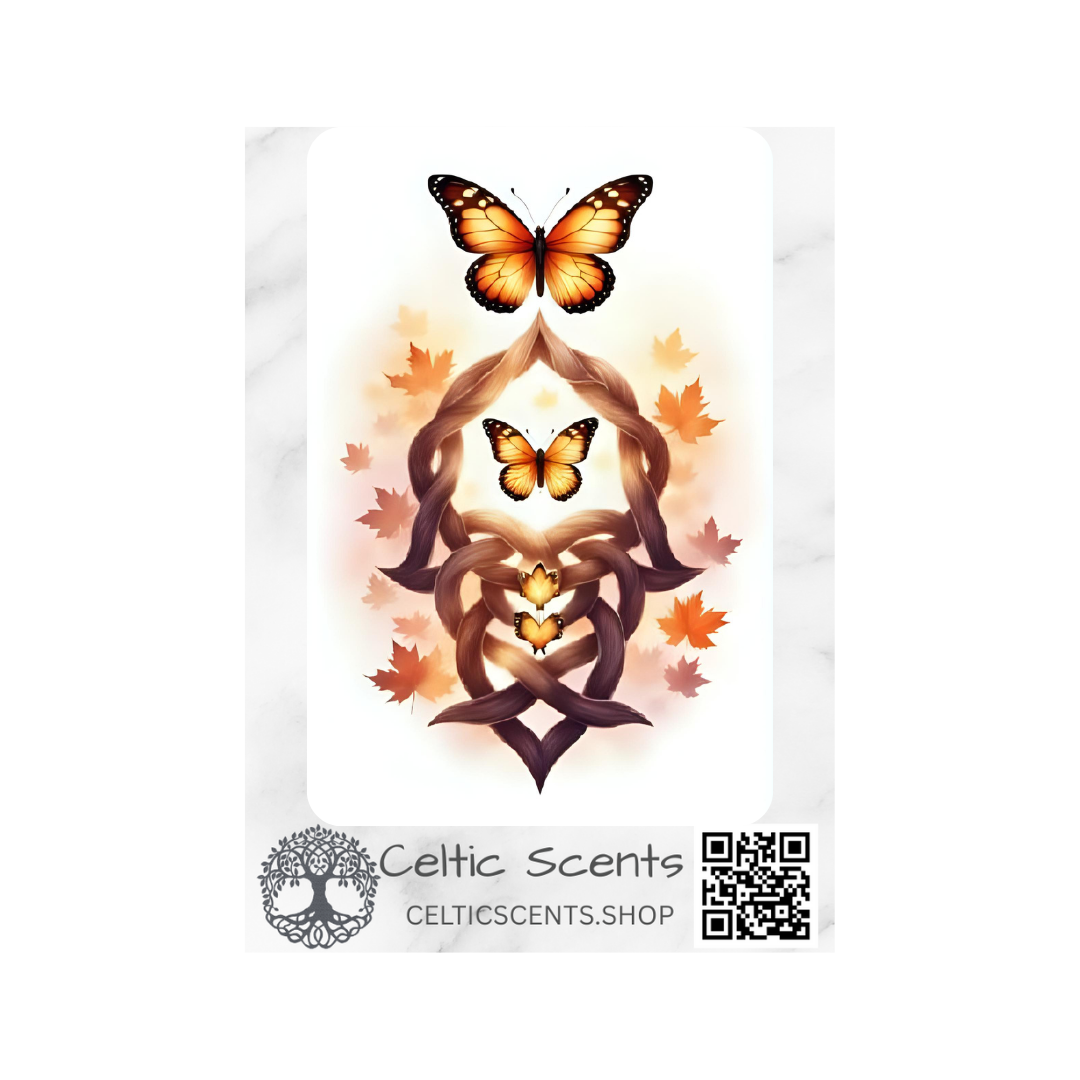 Celtic Knot Magnetic Bookmark, Laminated with Strong Magnet, Decorative Bookmarks (Autumn Butterflies) - Celtic Scents