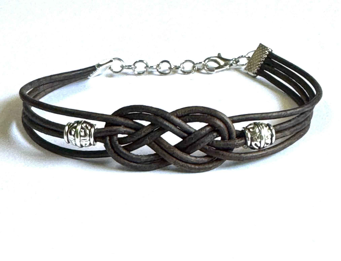 Brown Leather Celtic Jewelry Bracelet by Celtic Scents