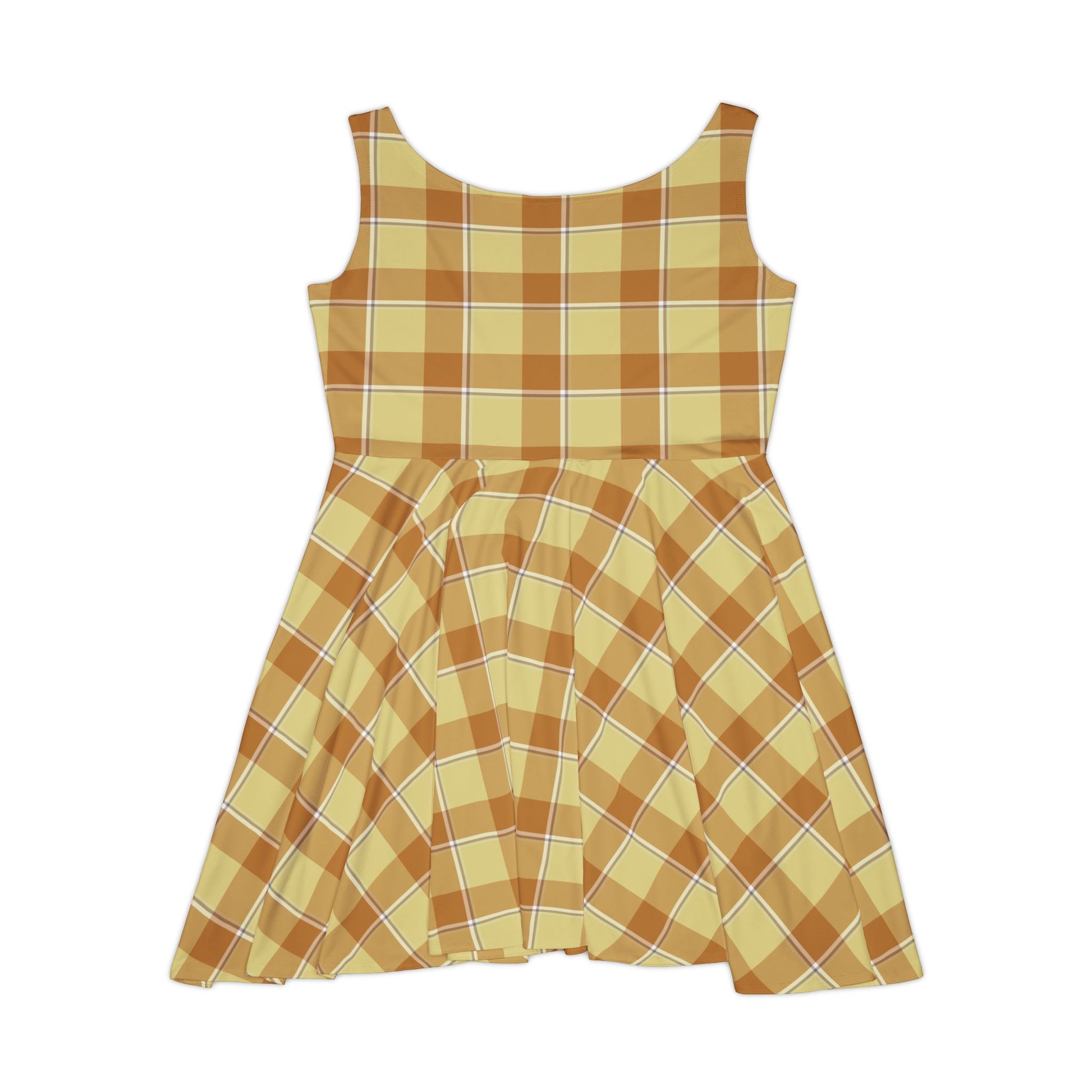 Chic Fall Plaid Women's Skater Dress, Casual Dress, Flowy Dress, Plaid Summer Dress, Cute Party Dress, Stylish Dress for Every Occasion - Celtic Scents