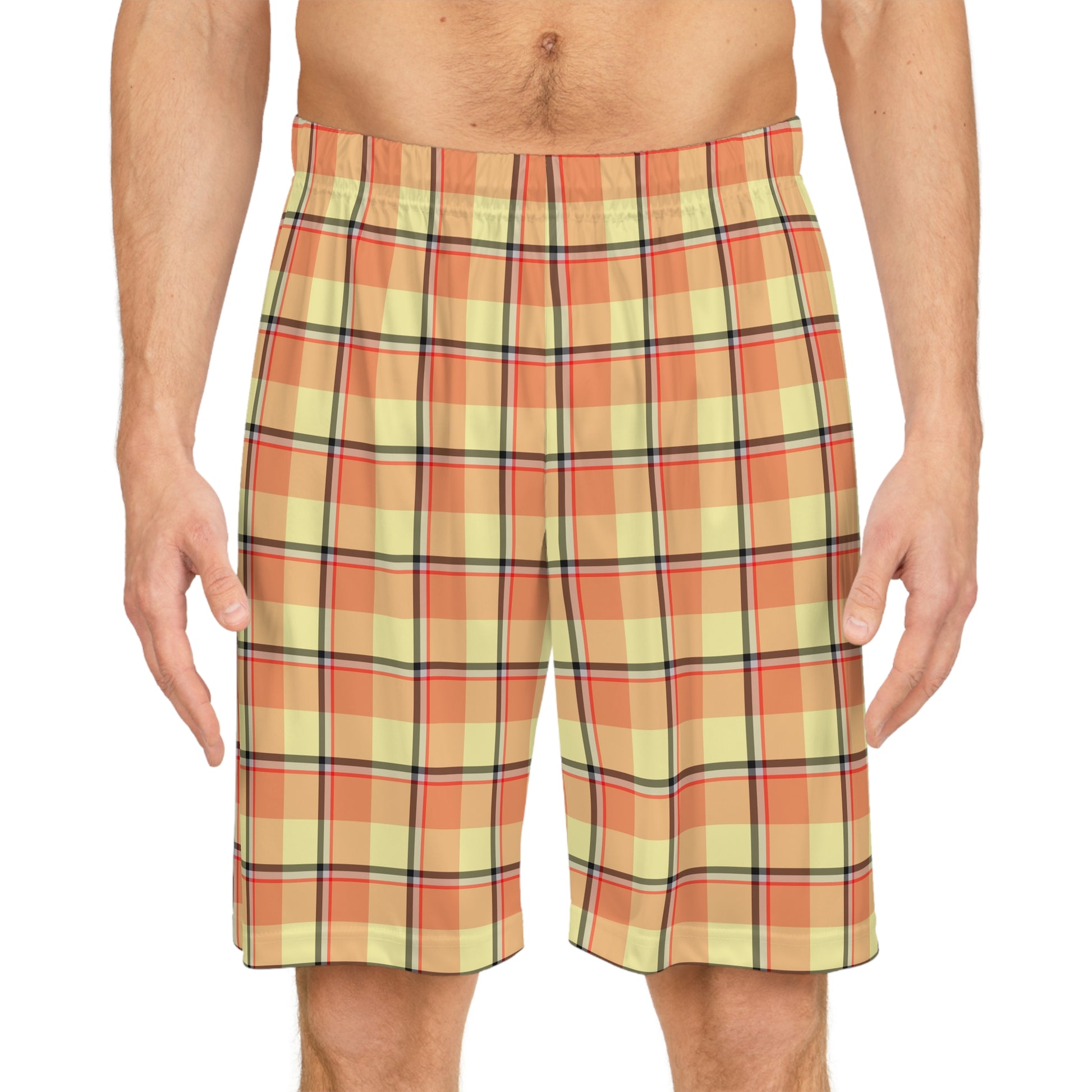 Vibrant Plaid Basketball Shorts, Casual Activewear for Athletes, Summer Sportswear, Lightweight Gym Shorts, Fun Beachwear, Festival Outfits - Celtic Scents