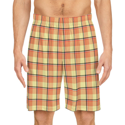 Vibrant Plaid Basketball Shorts, Casual Activewear for Athletes, Summer Sportswear, Lightweight Gym Shorts, Fun Beachwear, Festival Outfits - Celtic Scents