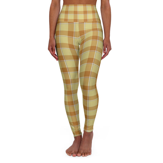 Plaid High Waisted Yoga Leggings - Activewear, Fitness Apparel, Trendy Workout Pants, Athleisure Bottoms, Yoga Gear