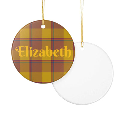 Personalized Plaid Christmas Ornament, Custom Holiday Decoration, Gift for Family, Year-Round Home Decor, Tree Ornament, Unique Keepsake
