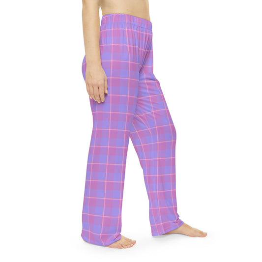 Cozy Women's Pajama Pants, Stylish Loungewear, Sleep Pants, Gift for Her, Purple Pink Plaid Pajamas, Lounge Pants for Comfort - Celtic Scents