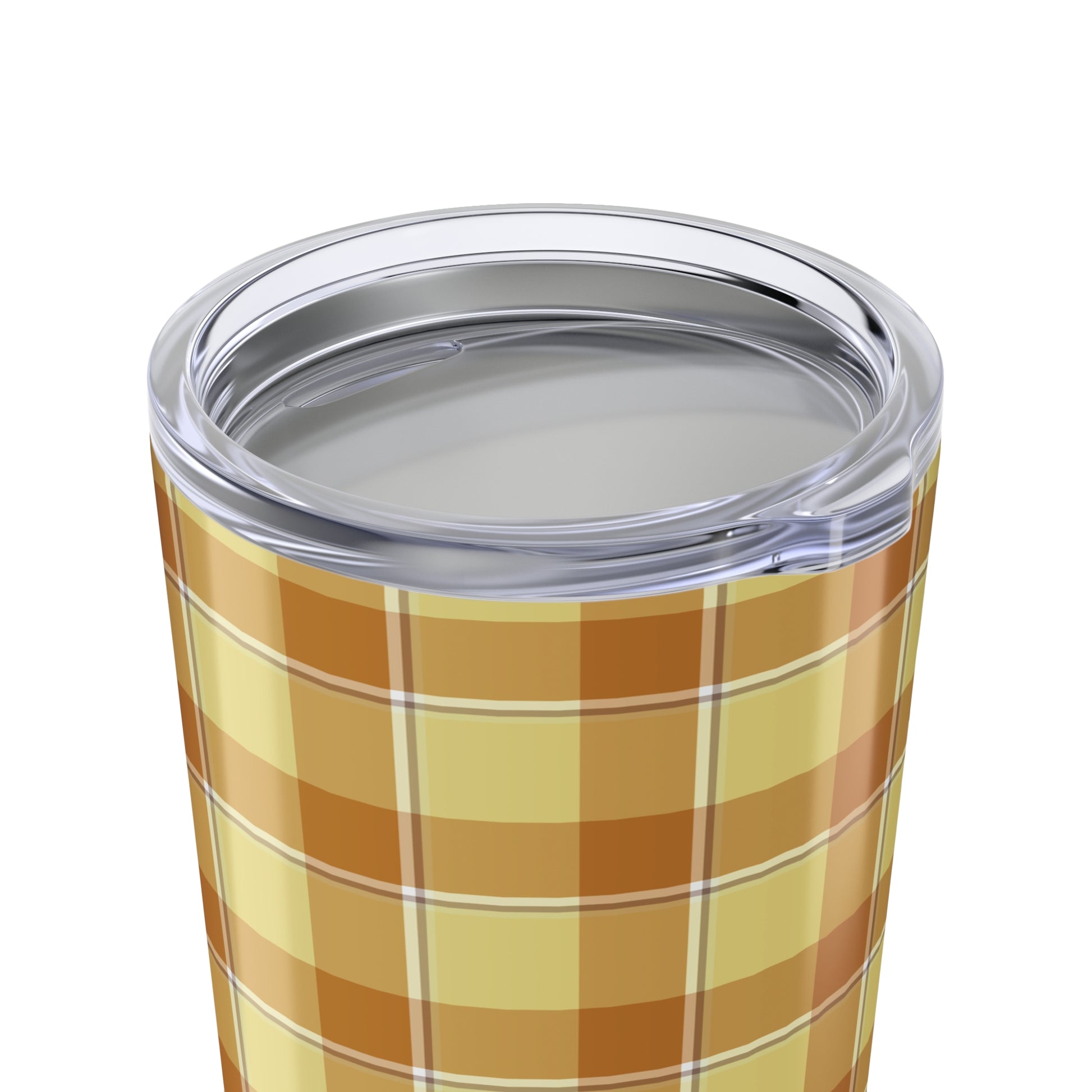 Cozy Plaid Tumbler, 20oz Travel Mug, Fall Drinkware, Autumn Gift, Checkered Design, Insulated Cup - Celtic Scents