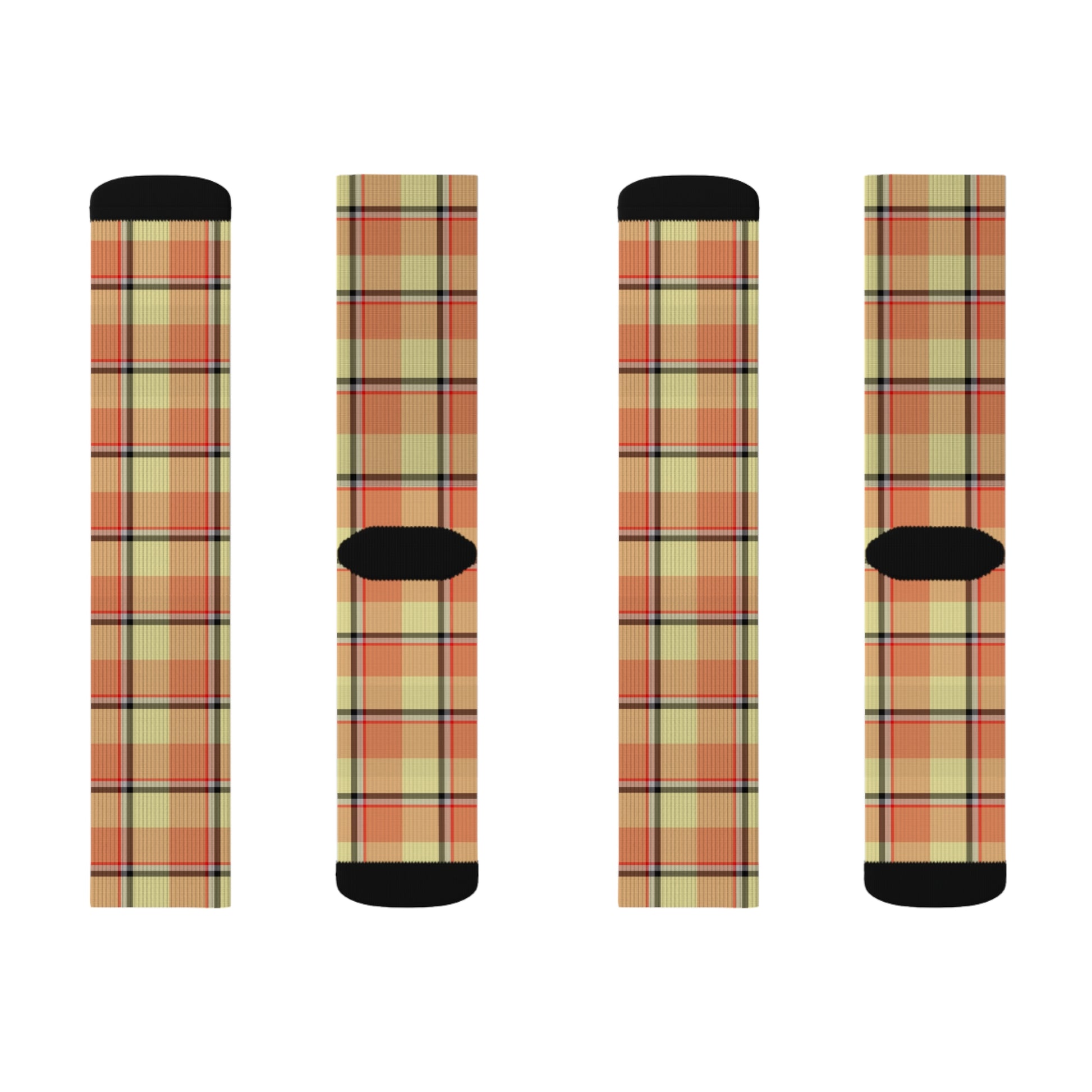 Cozy Plaid Sublimation Socks, Warm Gift, Casual Wear, Holiday Readiness - Celtic Scents