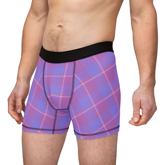 Vibrant Plaid Men's Boxers, Fun Underwear, Gift for Him, Comfortable Boxer Briefs, Trendy Loungewear - Celtic Scents