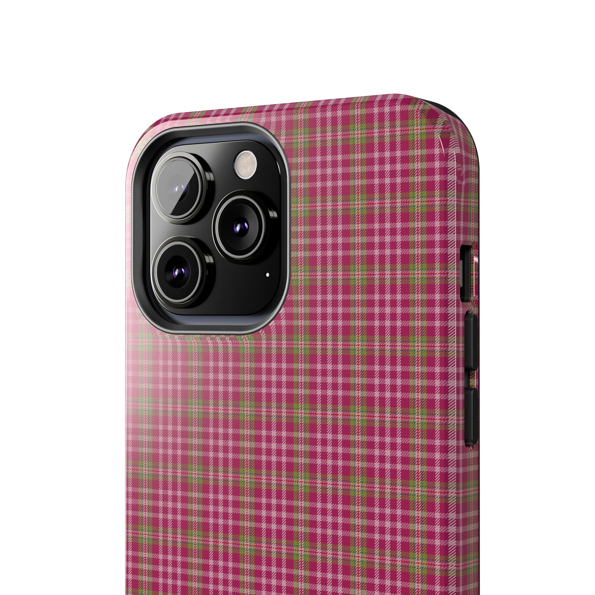 Stylish Tough Phone Cases - Protect Your Phone with Trendy Plaid Design, Gift for Her, Pink Plaid Design - Celtic Scents