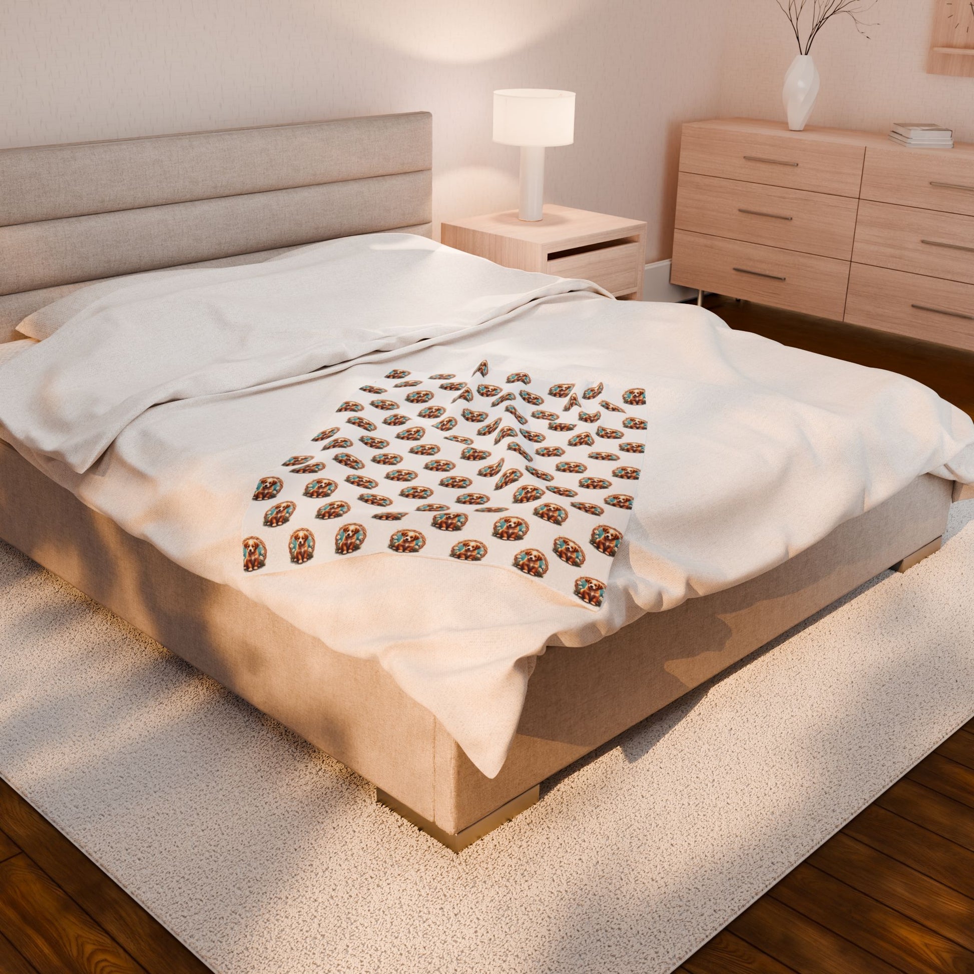 Cozy Puppy Lover's Velveteen Plush Blanket | Soft Throw for Home, Pet Blanket, Gift for Dog Owners, Snuggle Blanket, Dog-Themed Decor - Celtic Scents