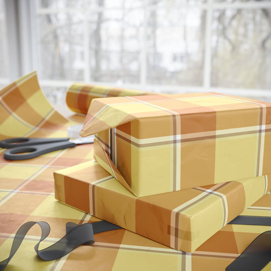 Plaid Gift Wraps for Special Occasions, Eco-Friendly Wrapping Papers, Birthday, Wedding, Holiday, Baby Shower, Autumn