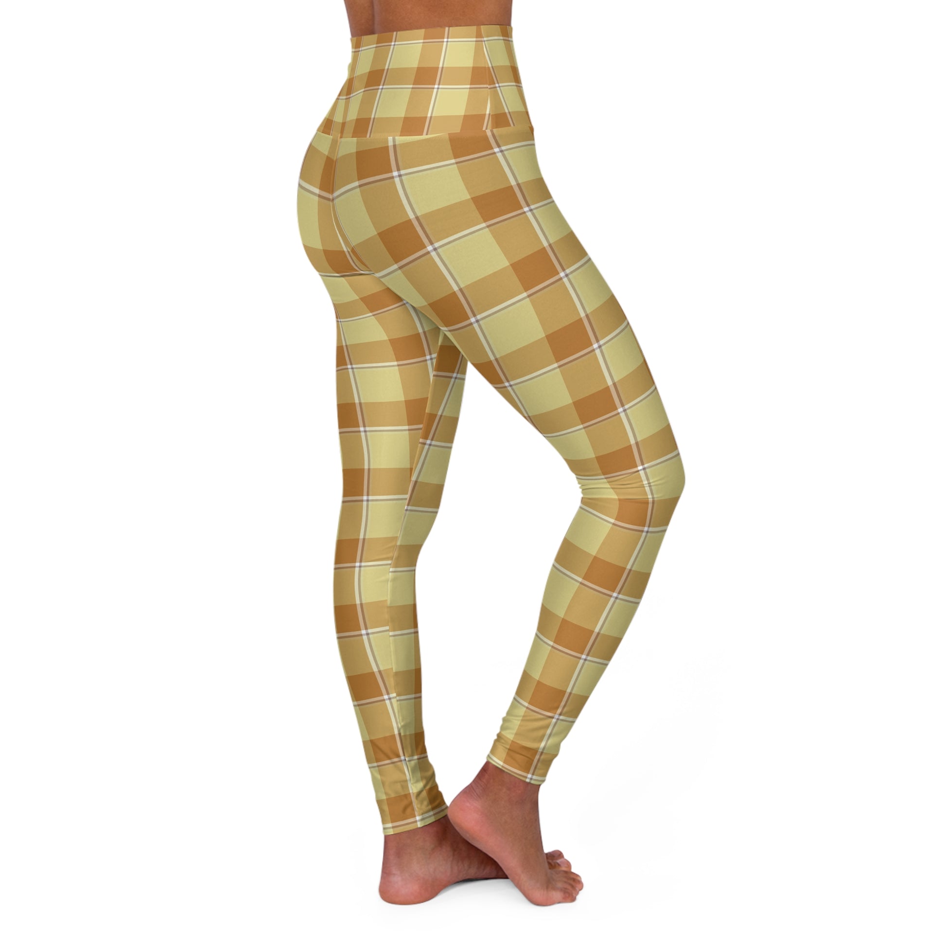 Plaid High Waisted Yoga Leggings - Activewear, Fitness Apparel, Trendy Workout Pants, Athleisure Bottoms, Yoga Gear - Celtic Scents