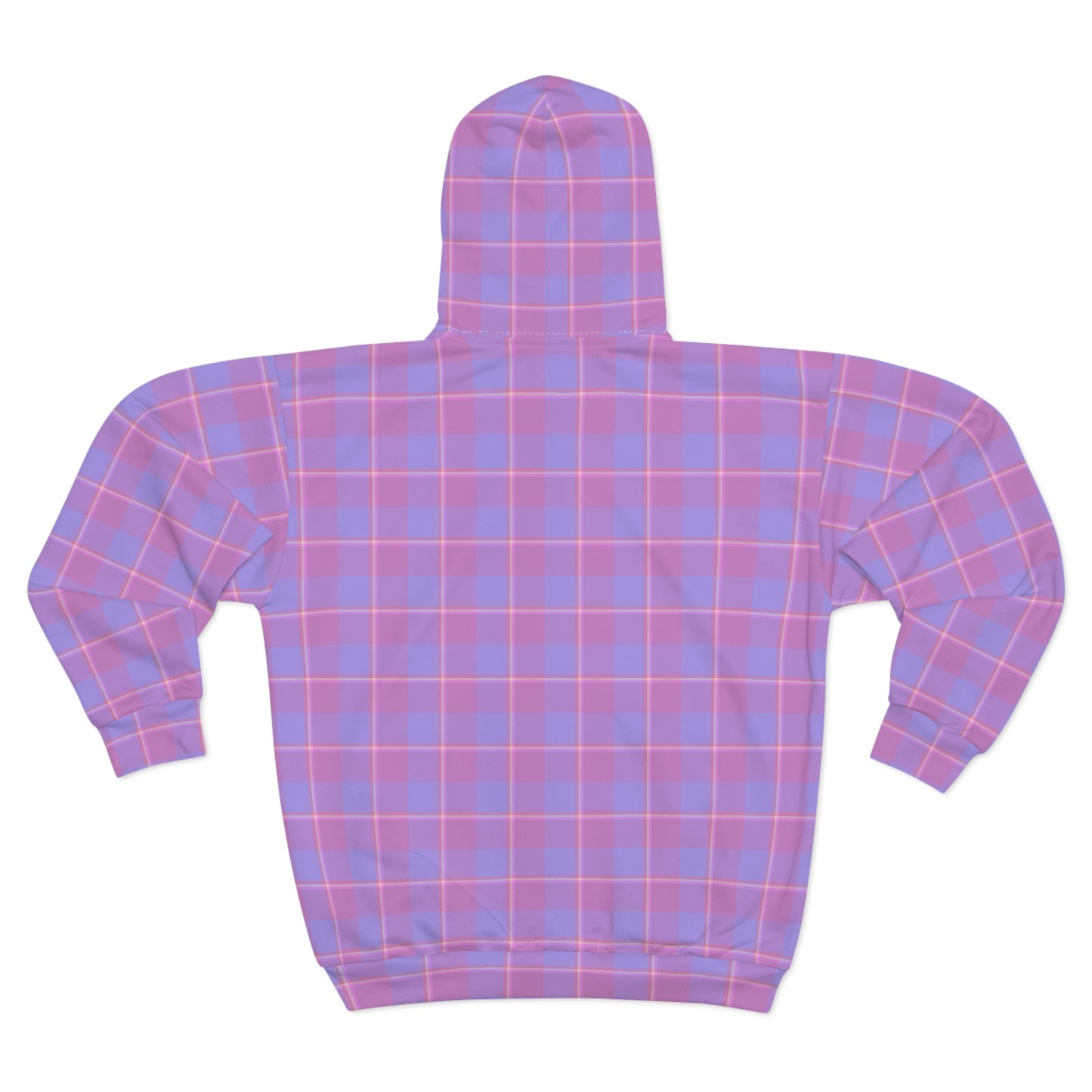 Pastel Plaid Unisex Zip Hoodie, Cozy Layering Piece, Casual Wear, Trendy Spring Apparel, Comfortable Style, Gift for Her/Him - Celtic Scents