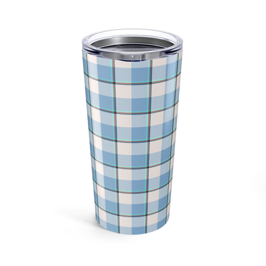 Blue Plaid Tumbler 20oz - Stylish Travel Mug for Hot & Cold Drinks, Perfect Gift for Birthdays, Holidays, Outdoor Adventures - Celtic Scents