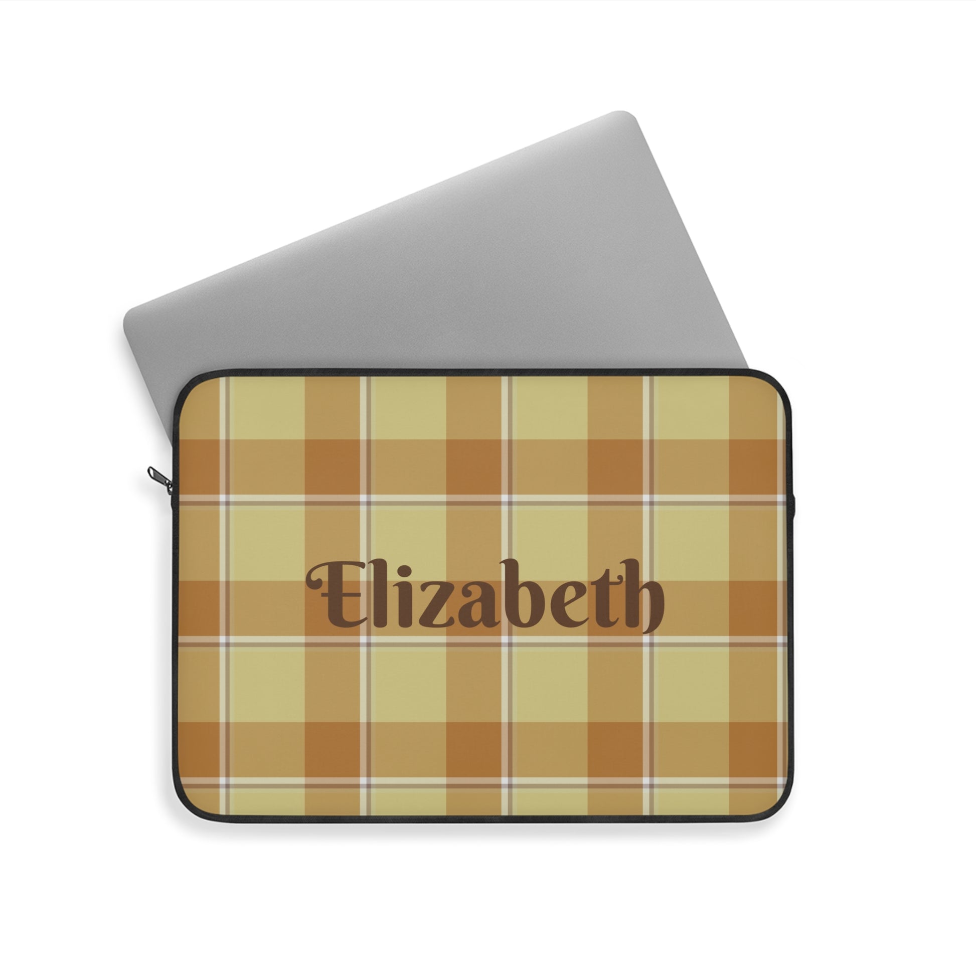Personalized Plaid Laptop Sleeve, Custom Tech Case, Stylish Computer Cover - Celtic Scents