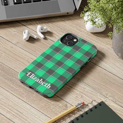 Personalized Plaid Tough Phone Case, Custom Phone Cover, Gifts for Her, Unique Cell Phone Case, Trendy Accessories, Holiday Gifts - Celtic Scents