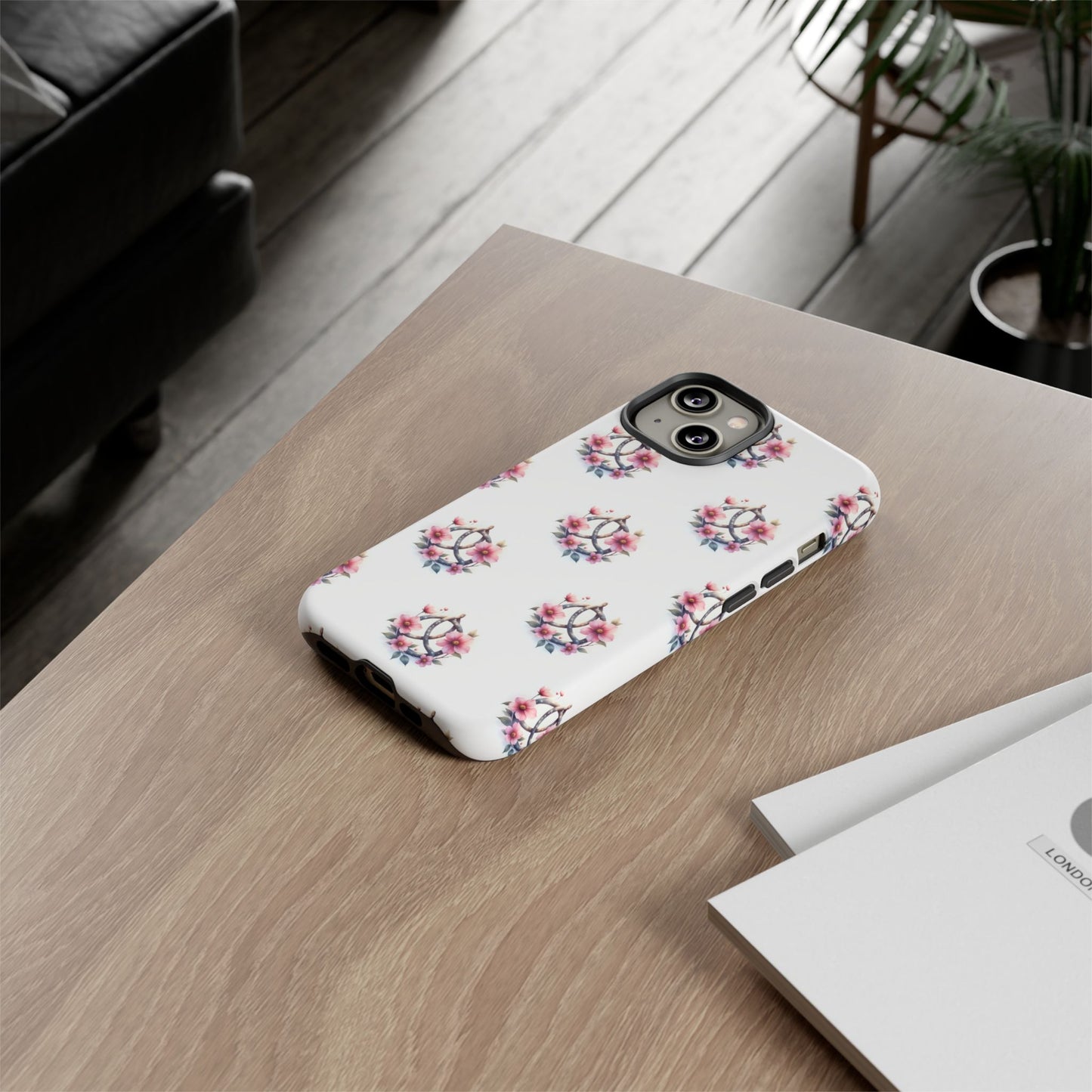 Floral Phone Case, Tough Phone Cover, Cute Protection for Mobile, Gift for Her, Celtic Knot Floral Pattern Case