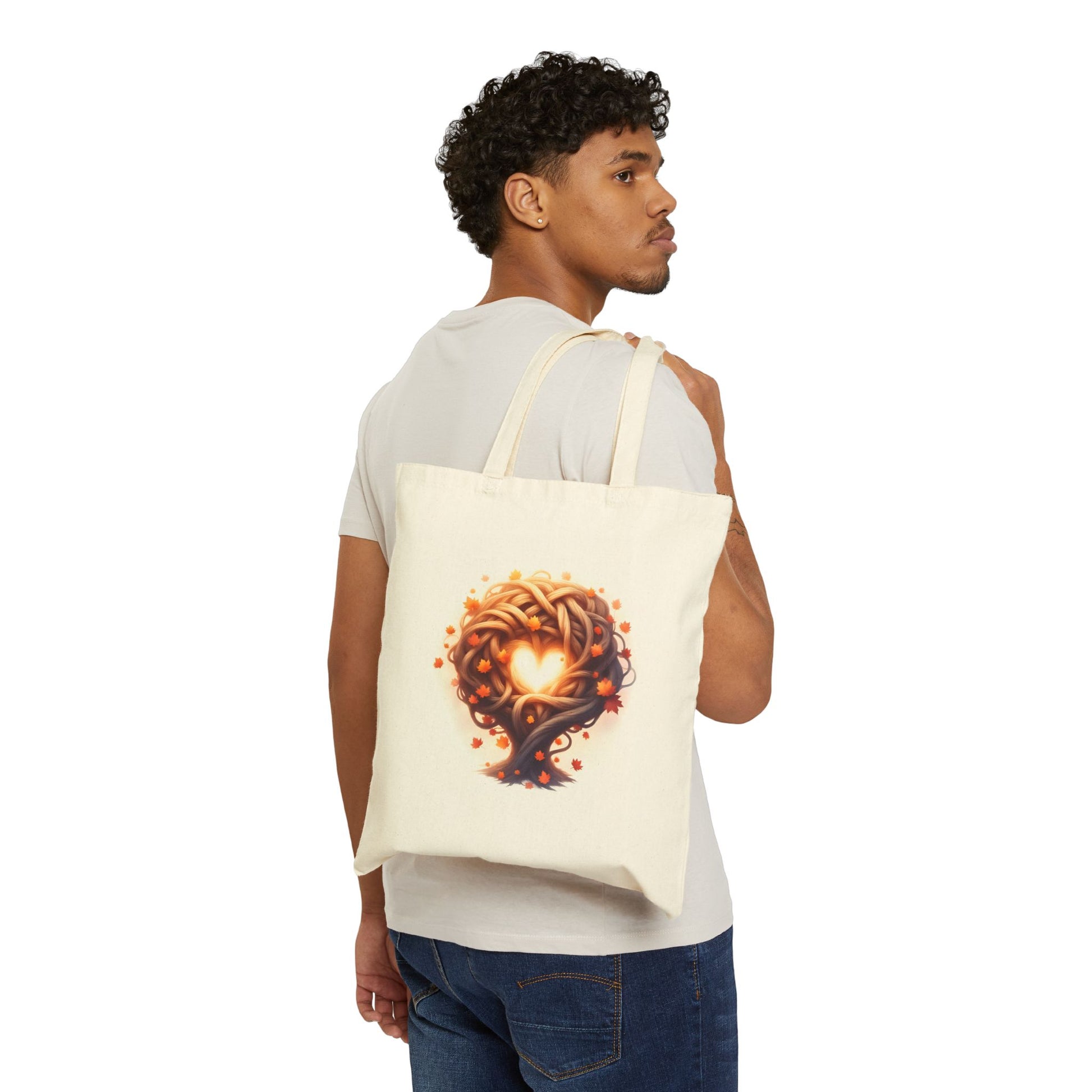 Celtic Heart Tree Design Canvas Tote Bag, Eco-Friendly Grocery Bag, Reusable Shopping Tote, Gift for Nature Lovers, Boho Style - Celtic Scents