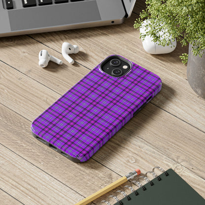 Purple Plaid Stylish Tough Phone Cases, Durable Phone Cover, Protective Case, Trendy Design, Gifts for Her - Celtic Scents