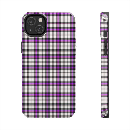 Stylish Tough Phone Case, Purple Plaid Protective Cover, Cute Gift for Teens, Cell Phone Accessory, Trendy Tech - Celtic Scents