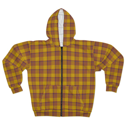 Cozy Plaid Zip Hoodie, Warm Layer for Fall, Unisex Gift for Comfort Seekers, Casual Wear, Autumn Style, Everyday Essentials - Celtic Scents