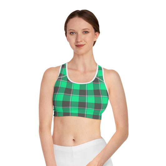 Plaid Sports Bra, Workout Bra, Activewear, Fitness Top, Gym Bra, Casual Wear - Celtic Scents