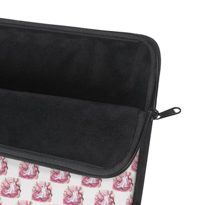 Charming Pink Ghost Laptop Sleeve, Cute Tech Accessory, Gift for Students, Colorful Electronics Cover, Fantasy-themed Sleeve - Celtic Scents