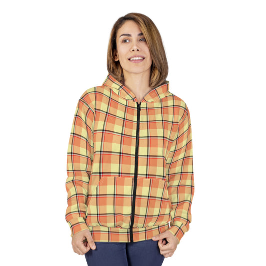 Stylish Plaid Unisex Zip Hoodie, Cozy Layer for All Seasons, Perfect for Casual Wear, Gifts for Him and Her - Celtic Scents