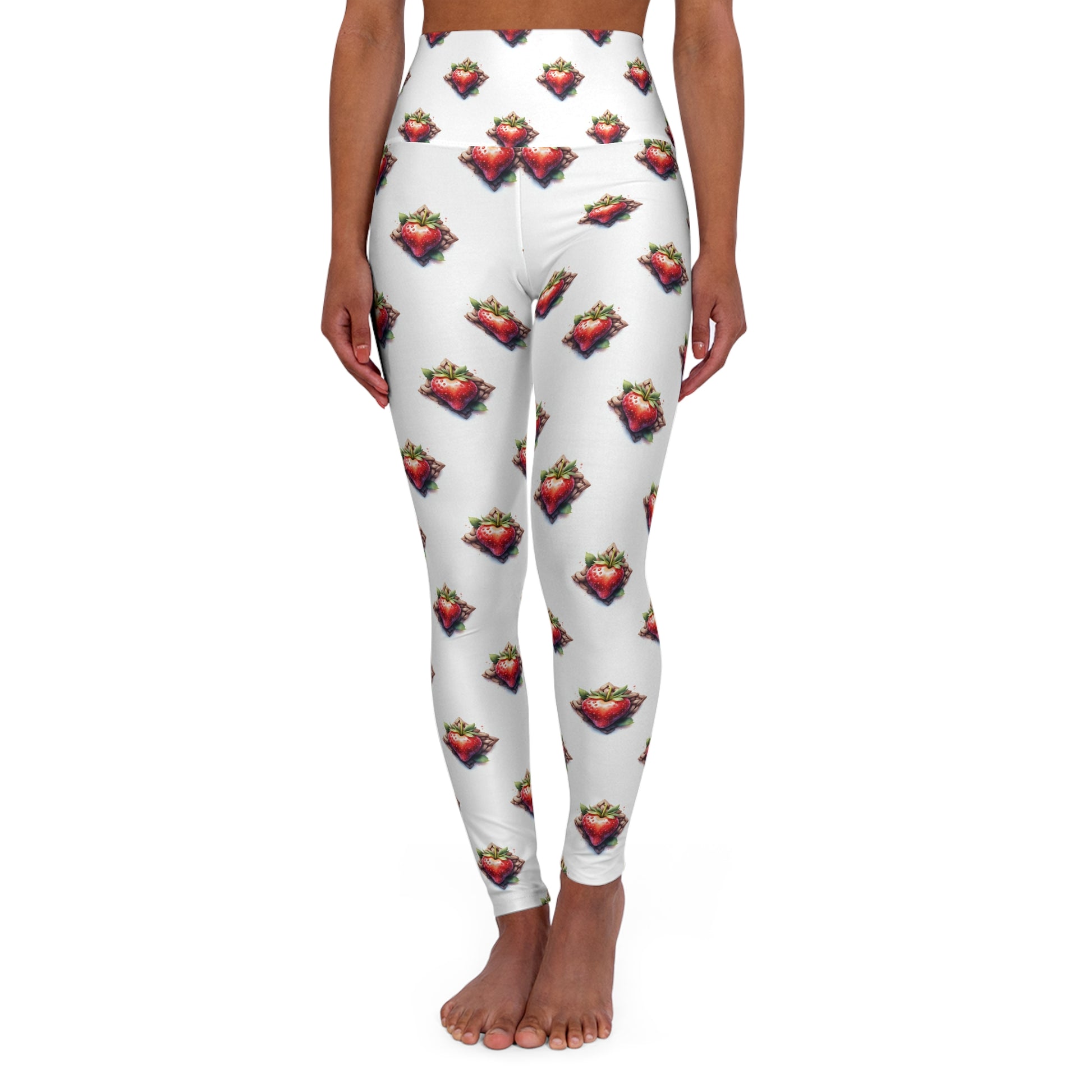 Strawberry Celtic Knot High Waisted Yoga Leggings, Fitness Apparel, Activewear, Workout Leggings, Gift for Yogis - Celtic Scents