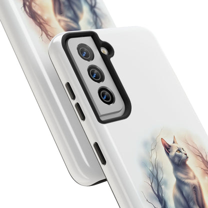 Artistic Cat Phone Case, Tough Phone Cases, Pet Lover Gift, Cat Lover Accessory, Unique Phone Cover, Protector Case