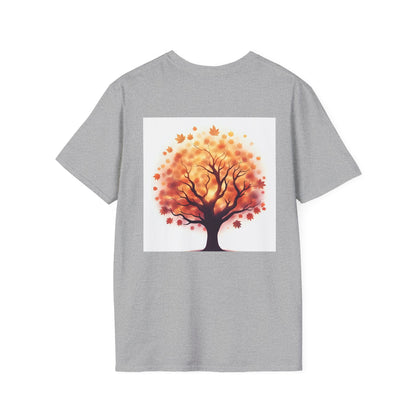 Autumn Tree Graphic T-Shirt, Fall Tee for Nature Lovers, Unisex Softstyle T-Shirt, Gift for Thanksgiving, Cozy Casual Wear - Celtic Scents
