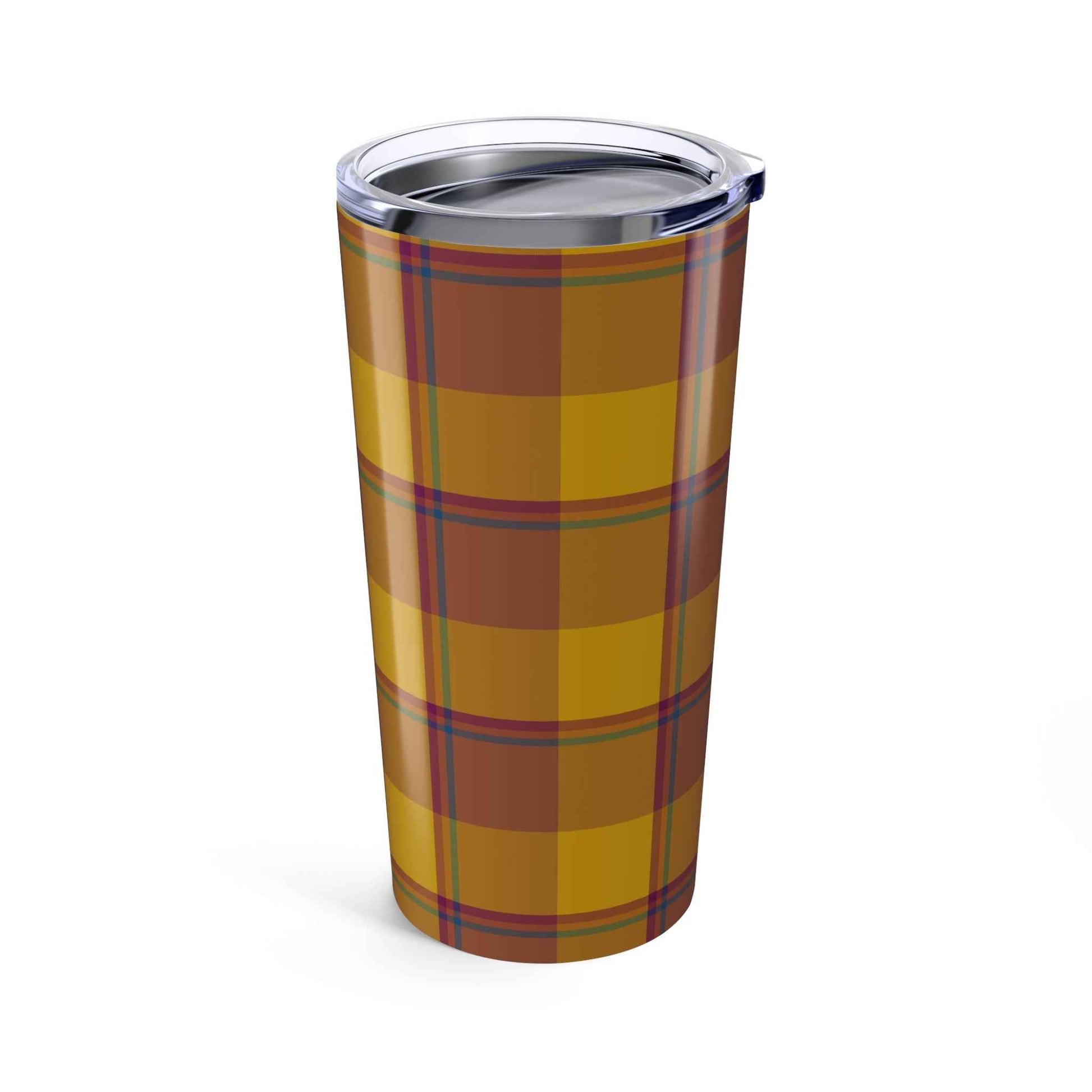 Autumn Plaid Tumbler 20oz - Cozy Travel Mug, Fall Drinkware, Rustic Kitchen Decor, Gift for Him or Her, Thanksgiving/Harvest Favor