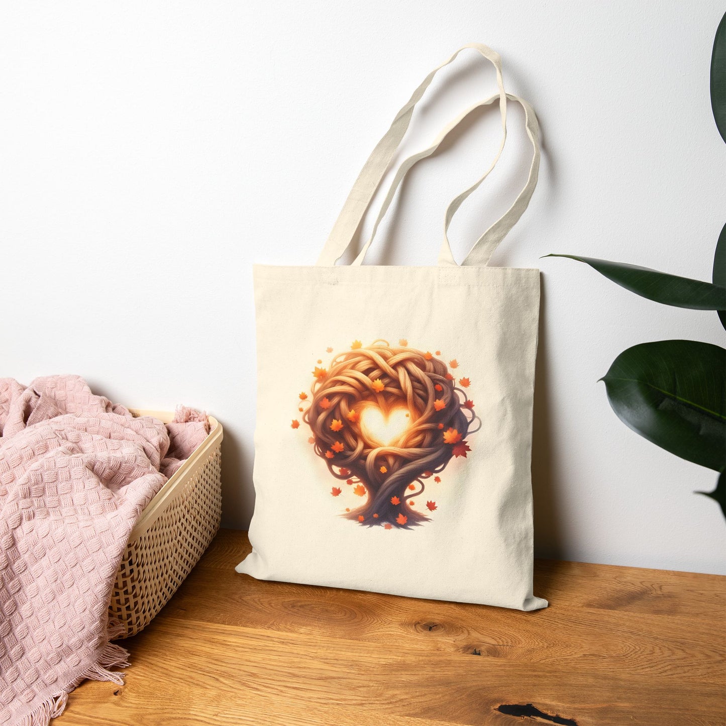 Celtic Heart Tree Design Canvas Tote Bag, Eco-Friendly Grocery Bag, Reusable Shopping Tote, Gift for Nature Lovers, Boho Style - Celtic Scents