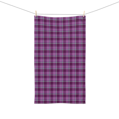 Purple Plaid Hand Towel, Cozy Bathroom Decor, Stylish Kitchen Towel, Farmhouse Accessories, Gift for Homeowner