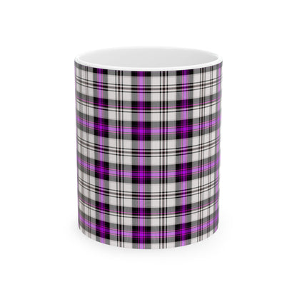 Purple Plaid Ceramic Mug, Cozy Drinkware, Gift for Her, Kitchen Decor, Fall Vibes, 11oz/15oz Options - Celtic Scents