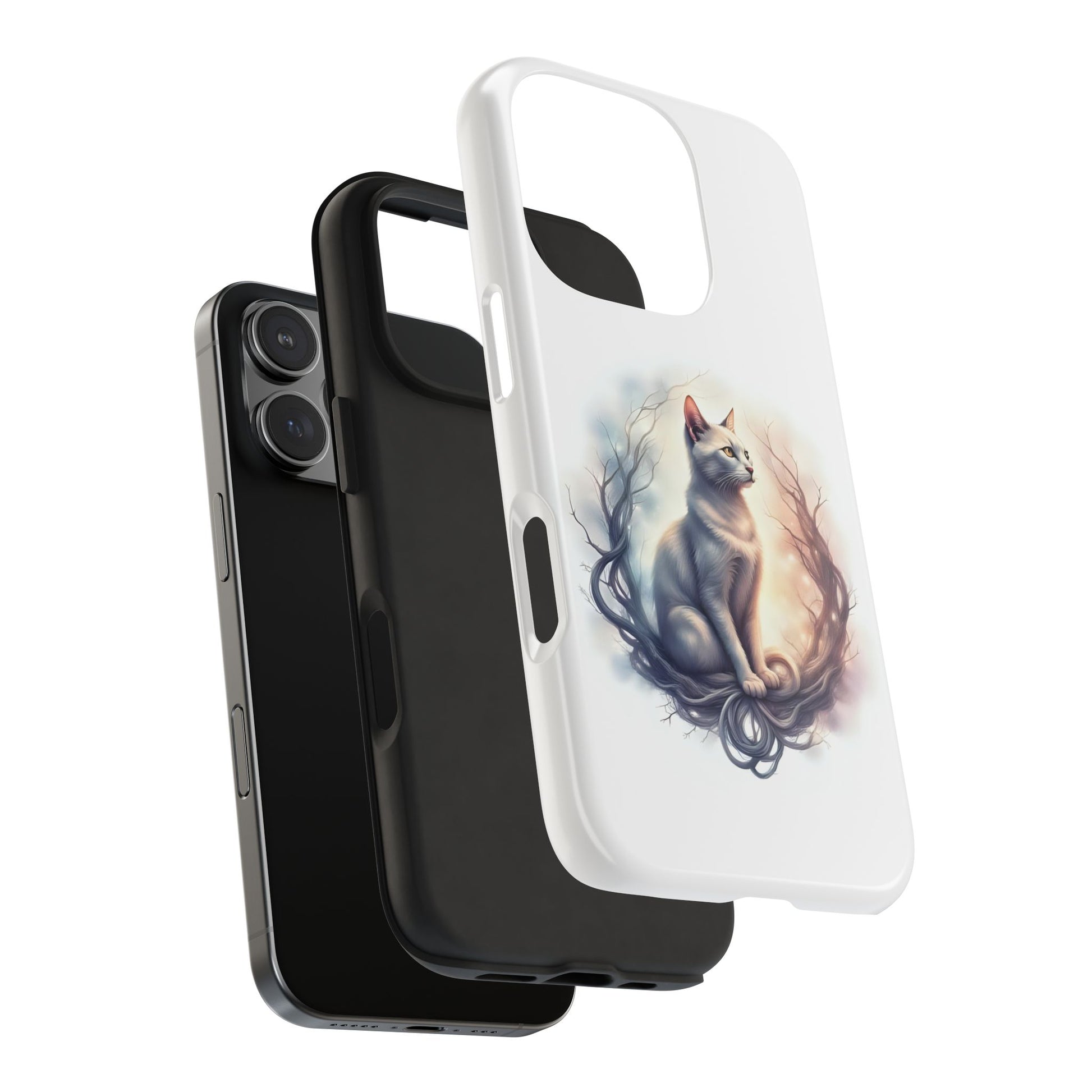 Artistic Cat Phone Case, Tough Phone Cases, Pet Lover Gift, Cat Lover Accessory, Unique Phone Cover, Protector Case - Celtic Scents