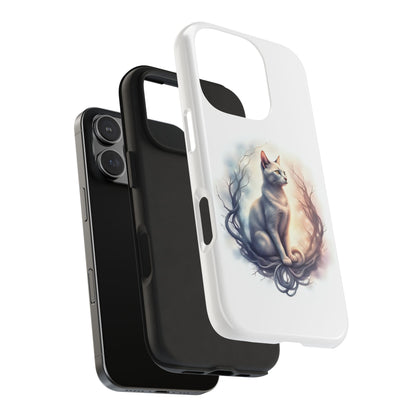 Artistic Cat Phone Case, Tough Phone Cases, Pet Lover Gift, Cat Lover Accessory, Unique Phone Cover, Protector Case - Celtic Scents