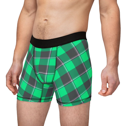 Men's Boxers, Comfortable Green Plaid Underwear, Gifts for Him, Father's Day, Eco-Friendly, Everyday Casual Wear - Celtic Scents