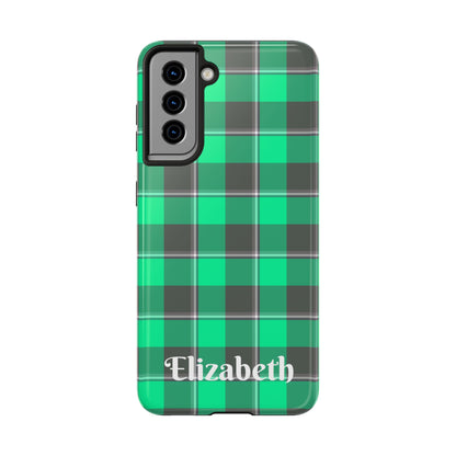 Personalized Plaid Tough Phone Case, Custom Phone Cover, Gifts for Her, Unique Cell Phone Case, Trendy Accessories, Holiday Gifts - Celtic Scents