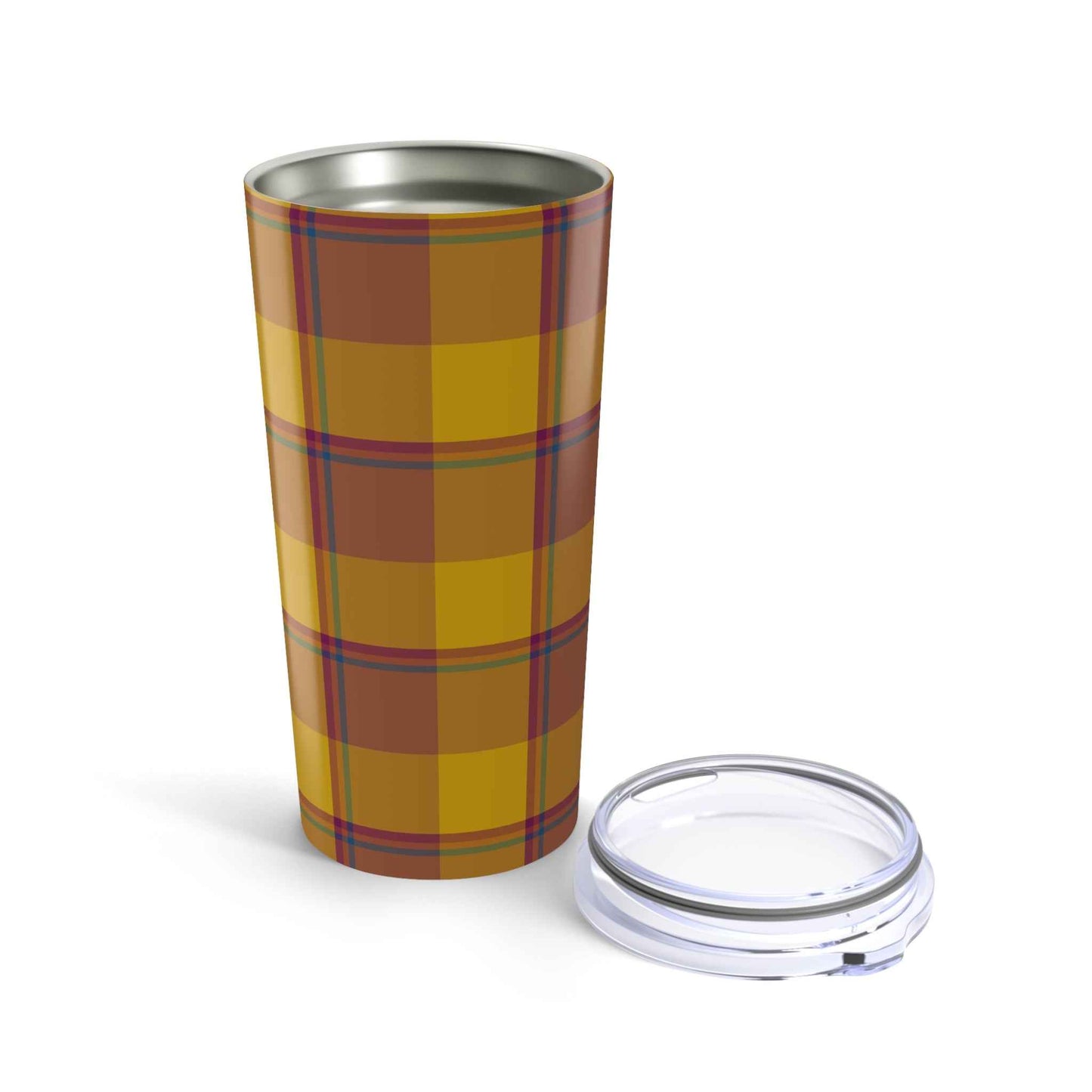 Autumn Plaid Tumbler 20oz - Cozy Travel Mug, Fall Drinkware, Rustic Kitchen Decor, Gift for Him or Her, Thanksgiving/Harvest Favor