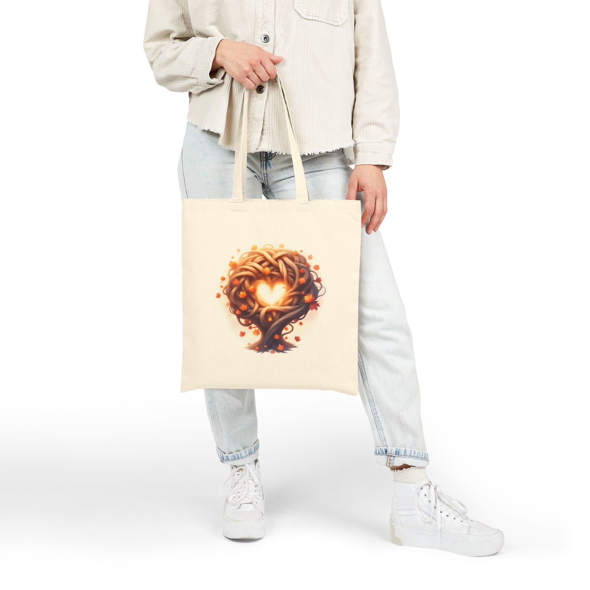 Celtic Heart Tree Design Canvas Tote Bag, Eco-Friendly Grocery Bag, Reusable Shopping Tote, Gift for Nature Lovers, Boho Style - Celtic Scents